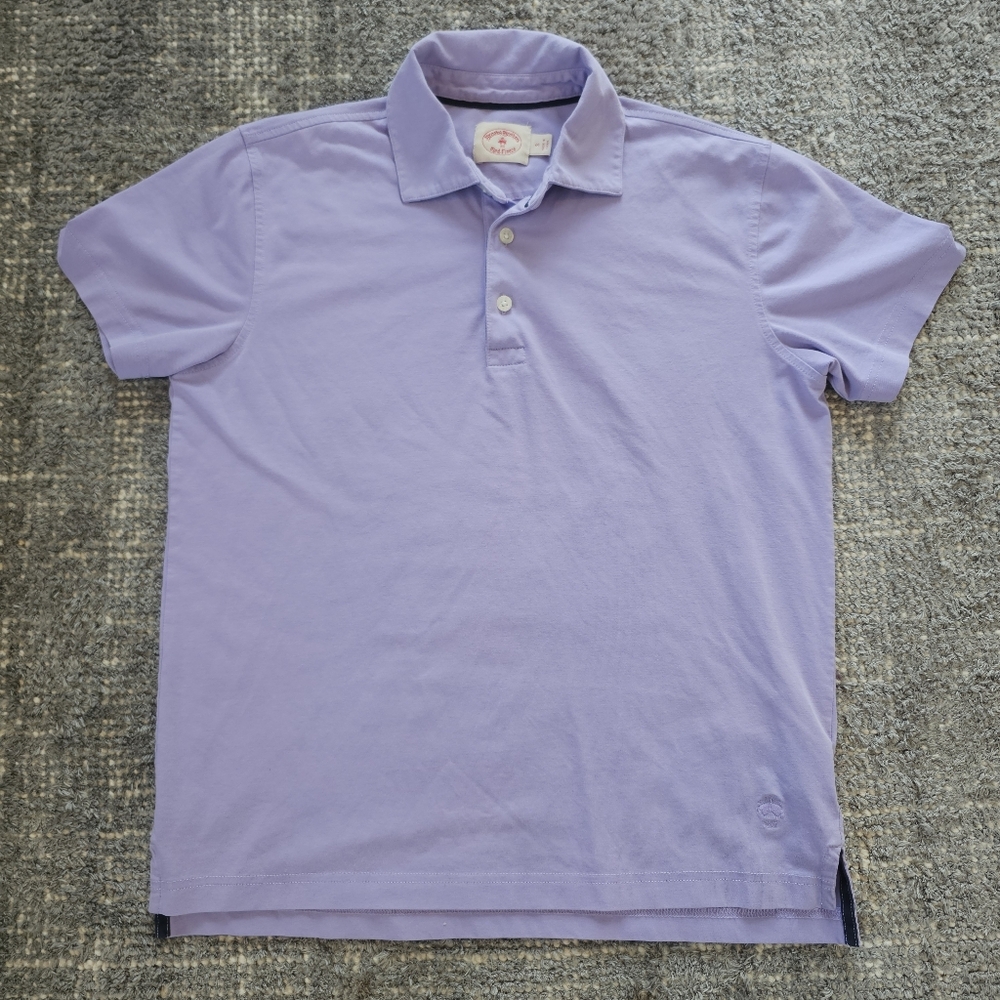 Brooks Brothers Red Fleece Polo Shirt Short Sleeve Light Purple Mens Small